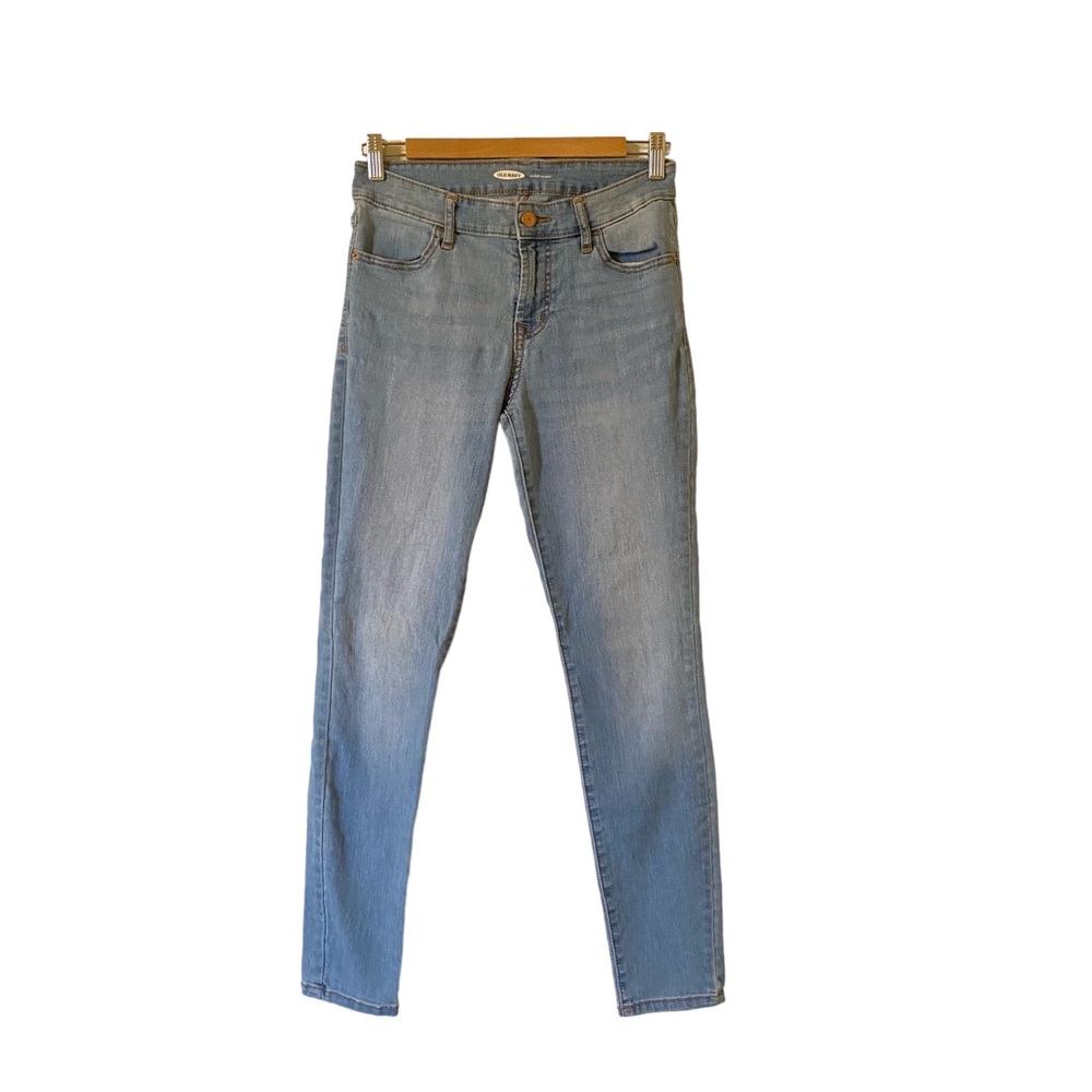 Super Skinny Blue Denim Jeans Old Navy Size 6 Women’s Cotton Polyester Stretchy
